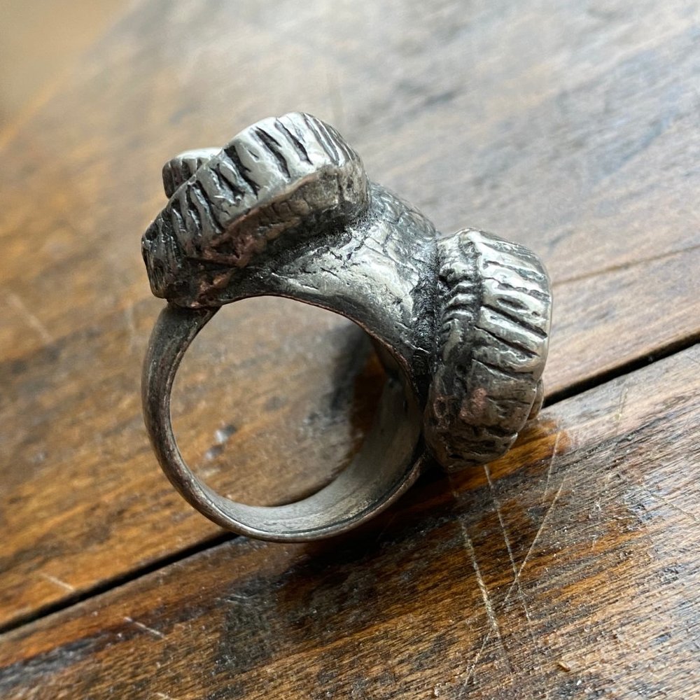 Ram Skull Biker Ring Rock Revival gothic 7 RARE - Picture 6 of 8